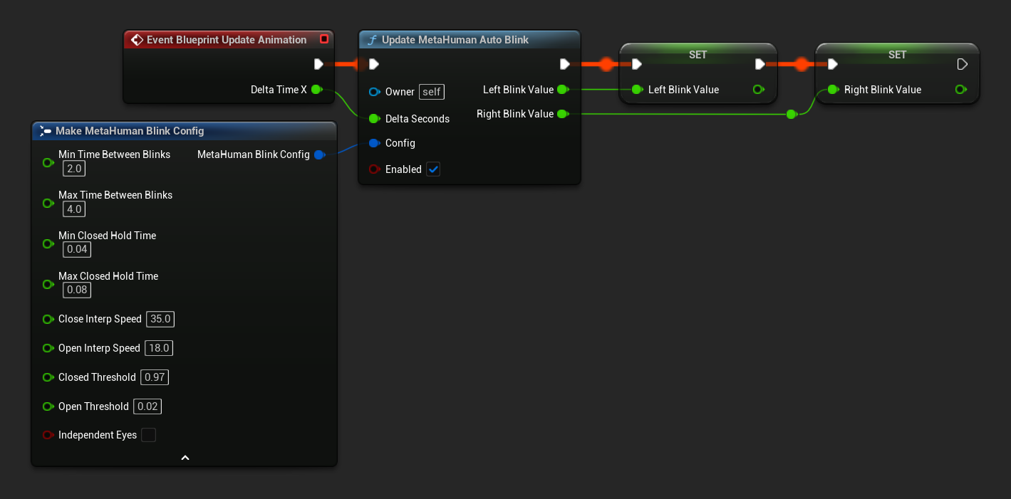 إعداد Event Graph لـ Auto Blink