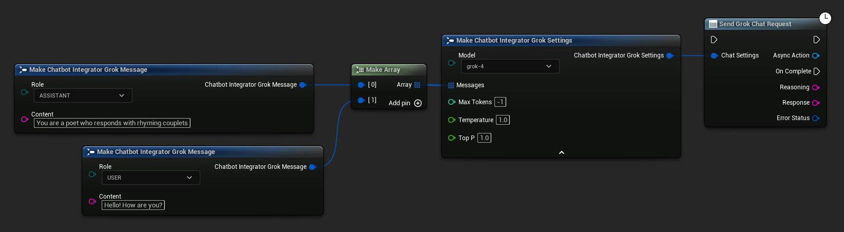 إرسال طلب محادثة Grok