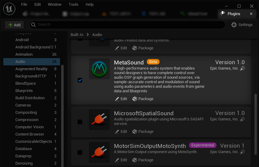 Enable MetaSound plugin