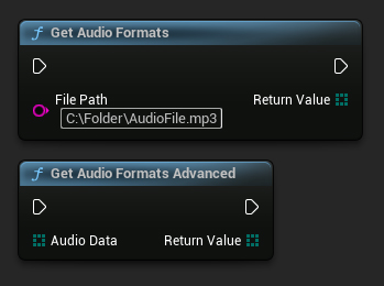 Get Audio Format nodes