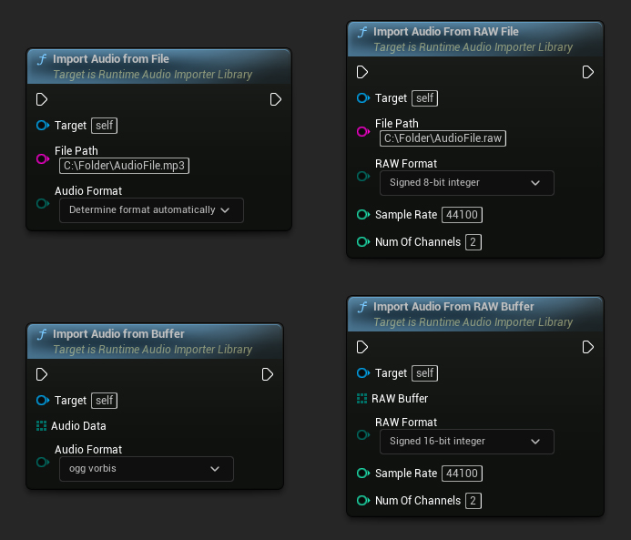 Import Audio nodes examples