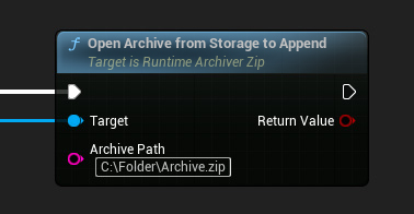 Open Archive From Storage To Append node