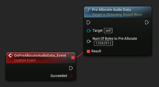 Pre Allocate Audio Data node