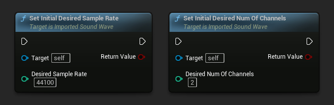 Set Initial Desired Sample Rate and Num Of Channels nodes
