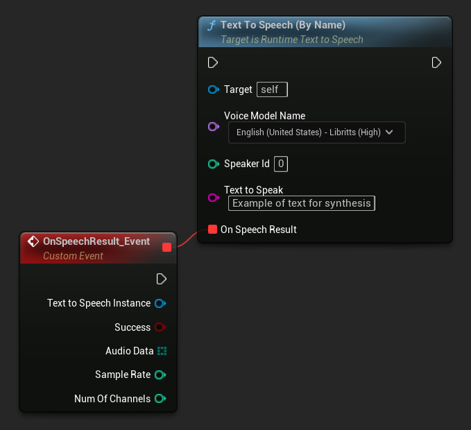 Un ejemplo de uso de Text To Speech por nombre en Blueprints