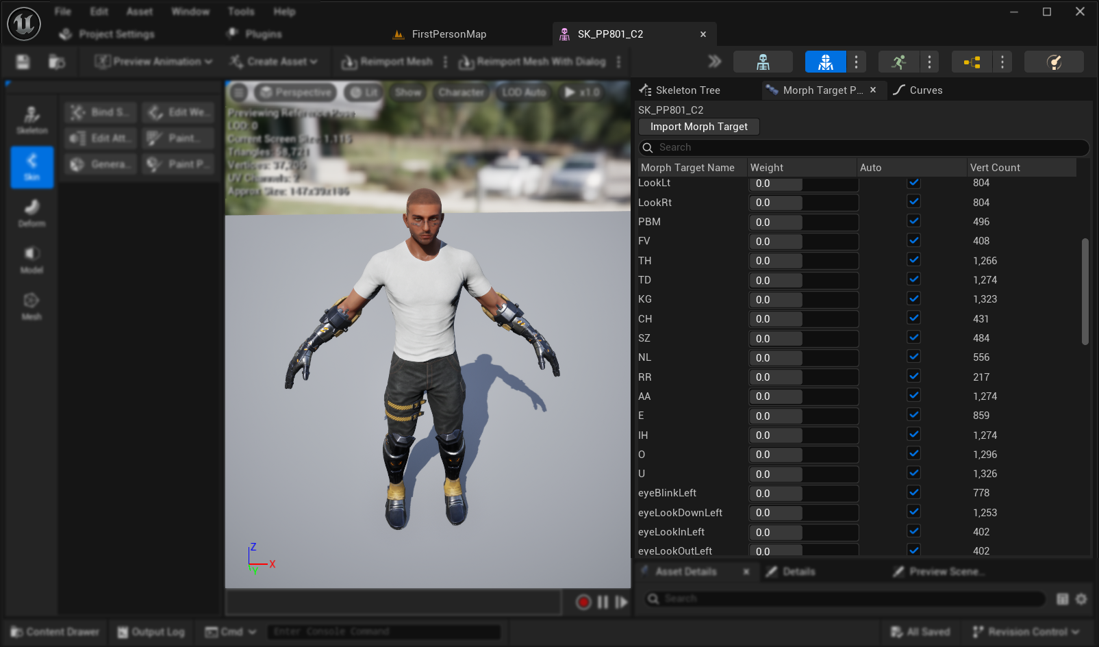 Exemple de morph targets dans un personnage