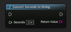 Convert Seconds To String node