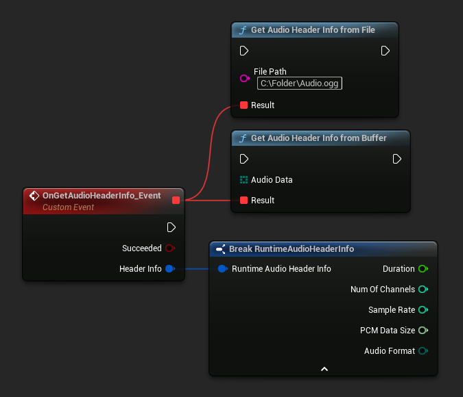 Get Audio Header Info nodes