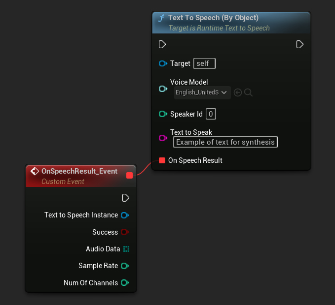 Blueprints でオブジェクトによる Text To Speech を使用する例