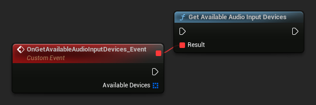 Get Available Audio Input Devices node