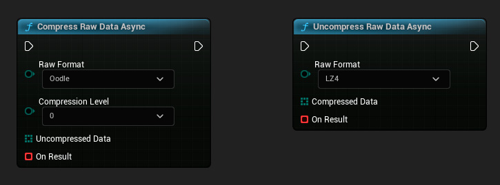 Ноды Compress Raw Data Async и Uncompress Raw Data Async