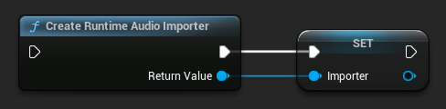 Nút Create Runtime Audio Importer
