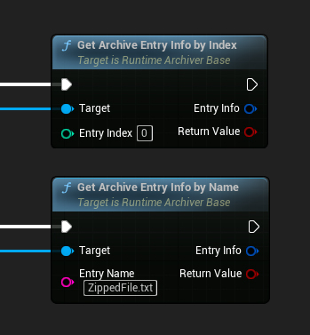 Các nút Get Archive Entry By Index và Get Archive Entry By Name