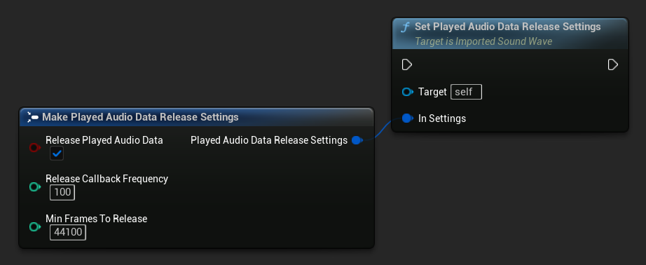 Set Played Audio Data Release Settings node